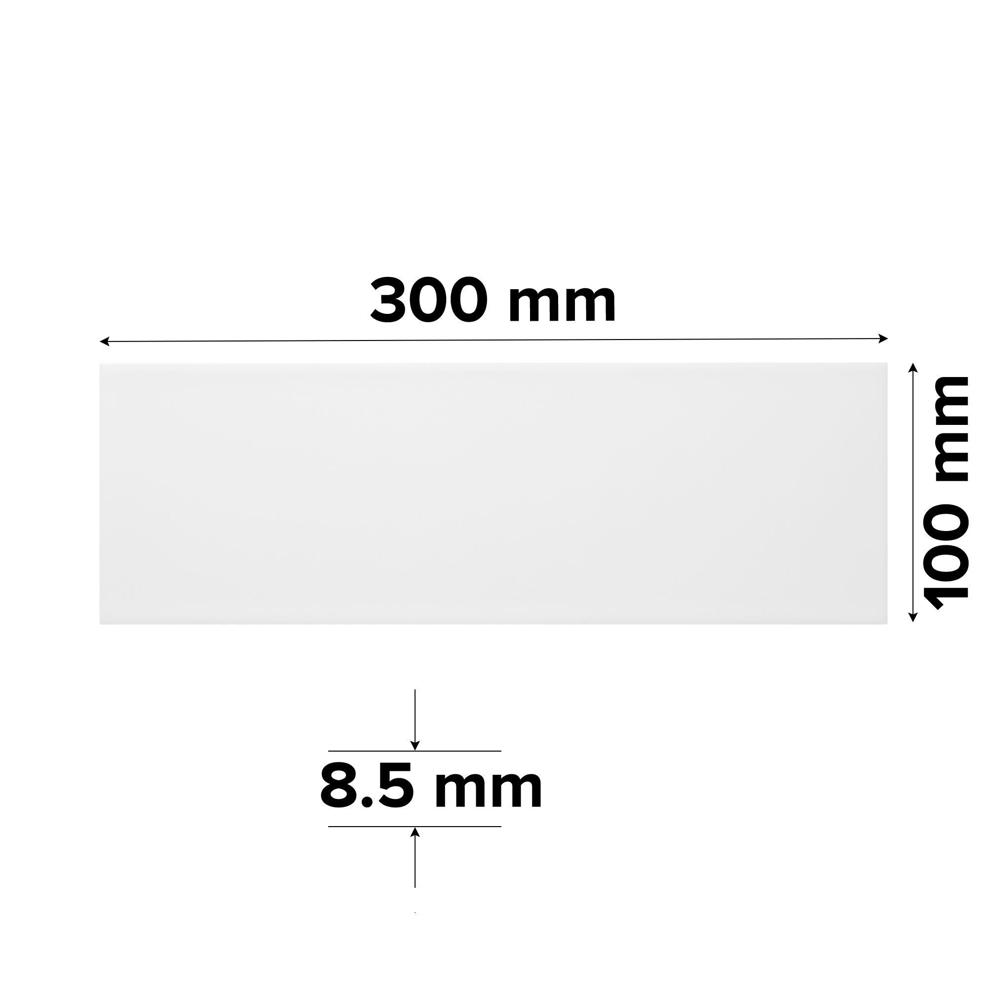 Glina White Gloss Ceramic Indoor Wall Tile, Pack of 27, (L)300mm (W)100mm