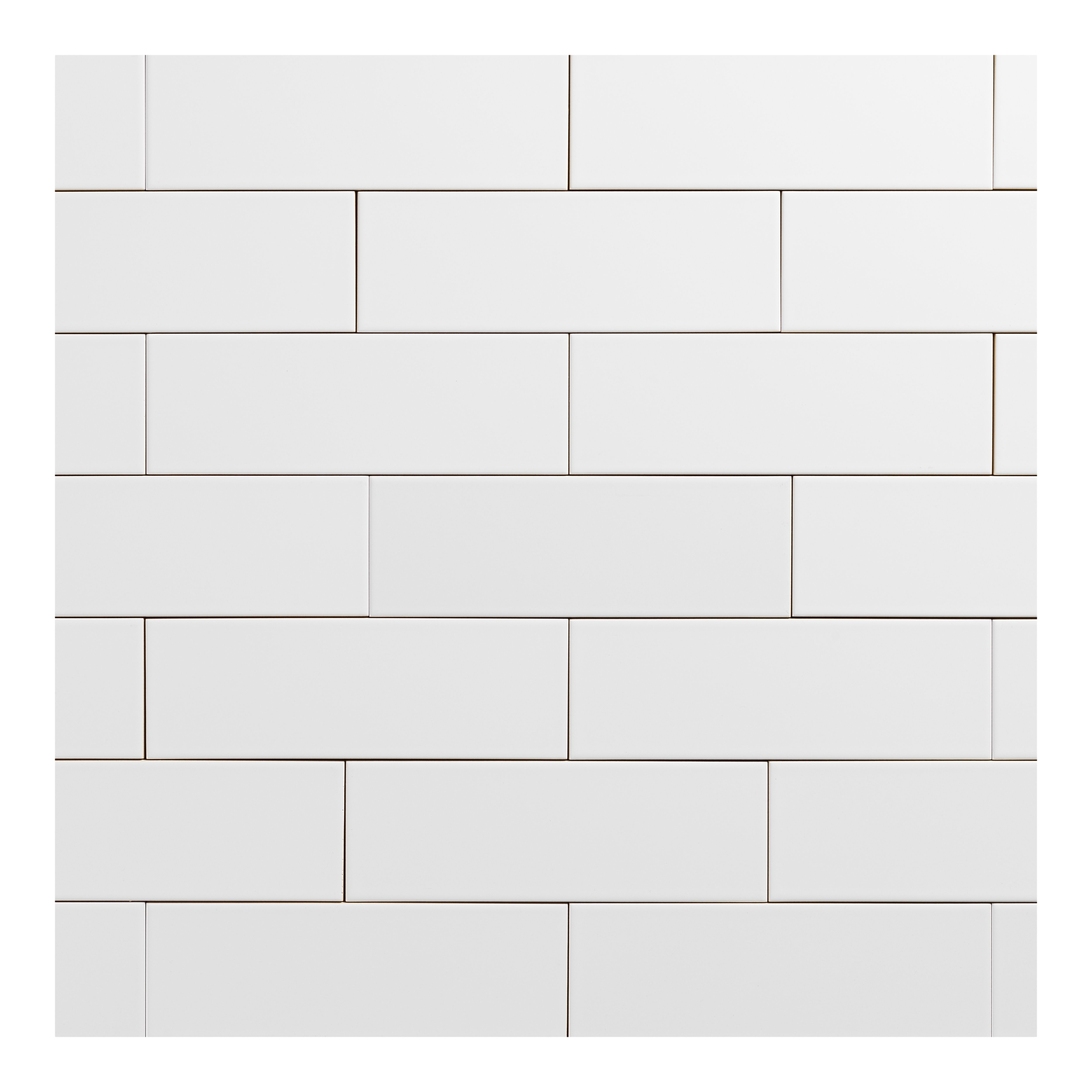 Glina White Gloss Ceramic Indoor Wall Tile, Pack of 27, (L)300mm (W)100mm