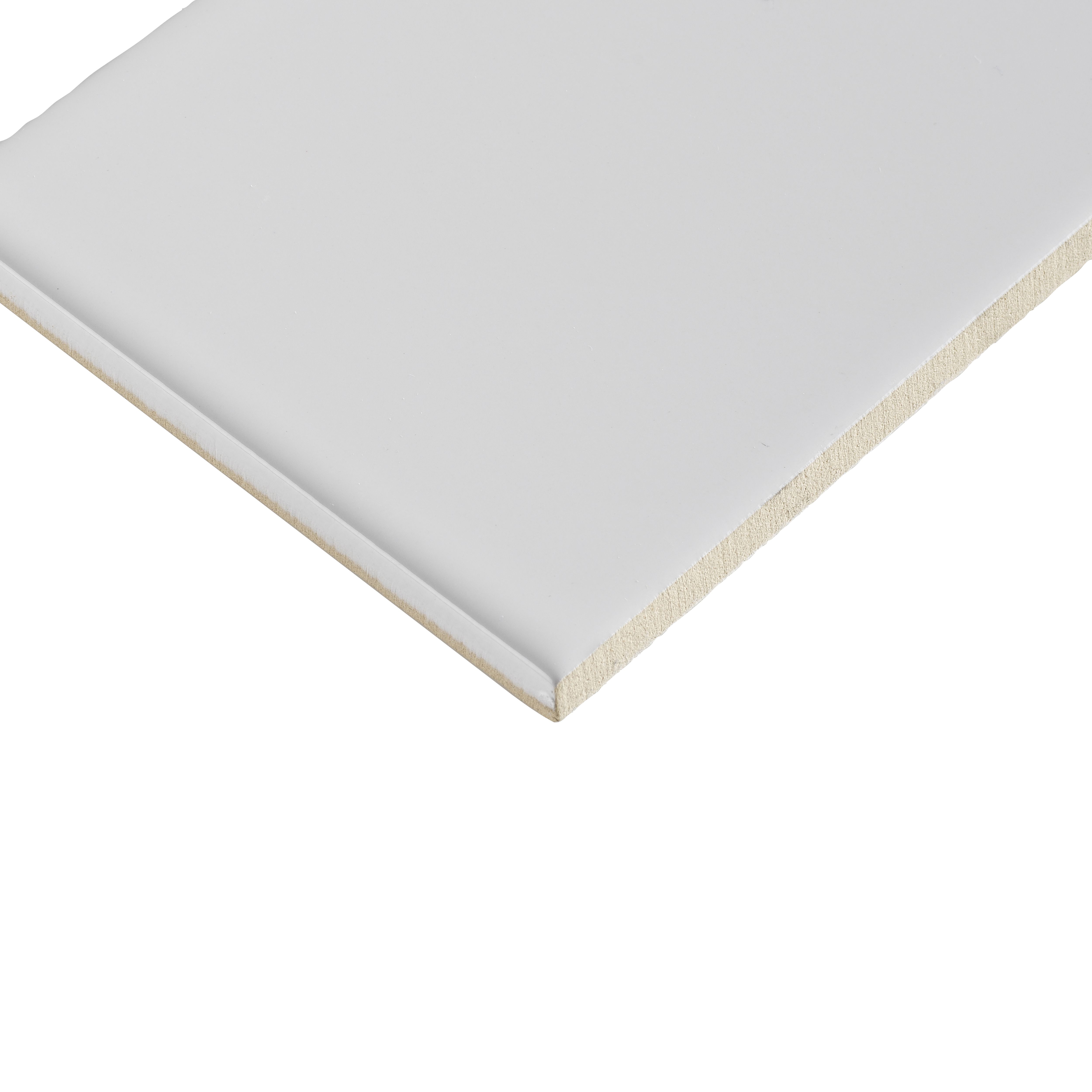 Glina White Gloss Ceramic Indoor Wall Tile Sample - 3