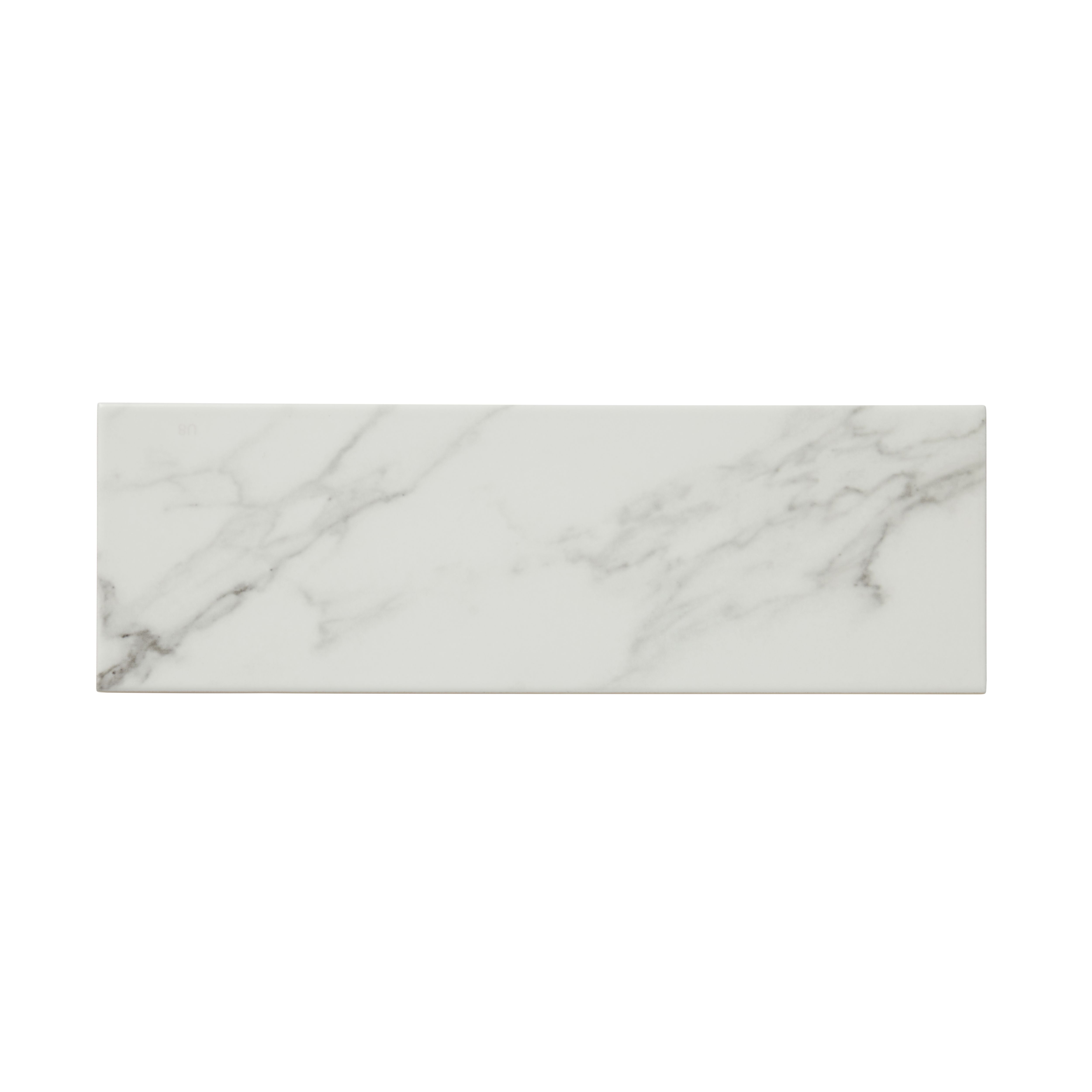 Glina White Gloss Marble effect Ceramic Indoor Wall Tile Sample