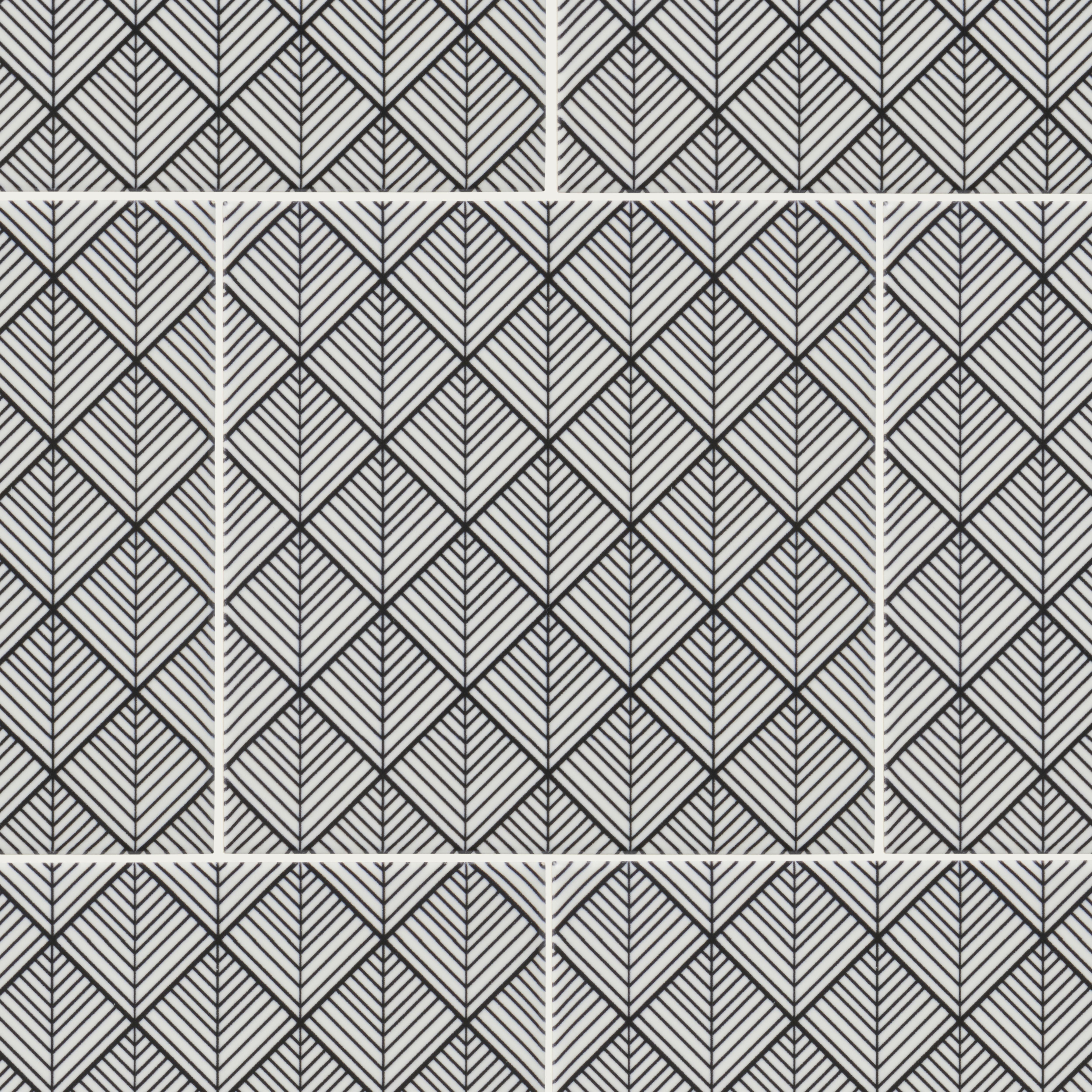 Glina White Gloss Patterned Ceramic Wall Tile Sample