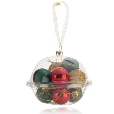 Glitter effect Plastic Bauble, Set of 12