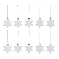 Glitter effect Plastic Hanging decoration, Pack of 10