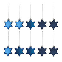 Glitter effect Plastic Hanging decoration, Pack of 10