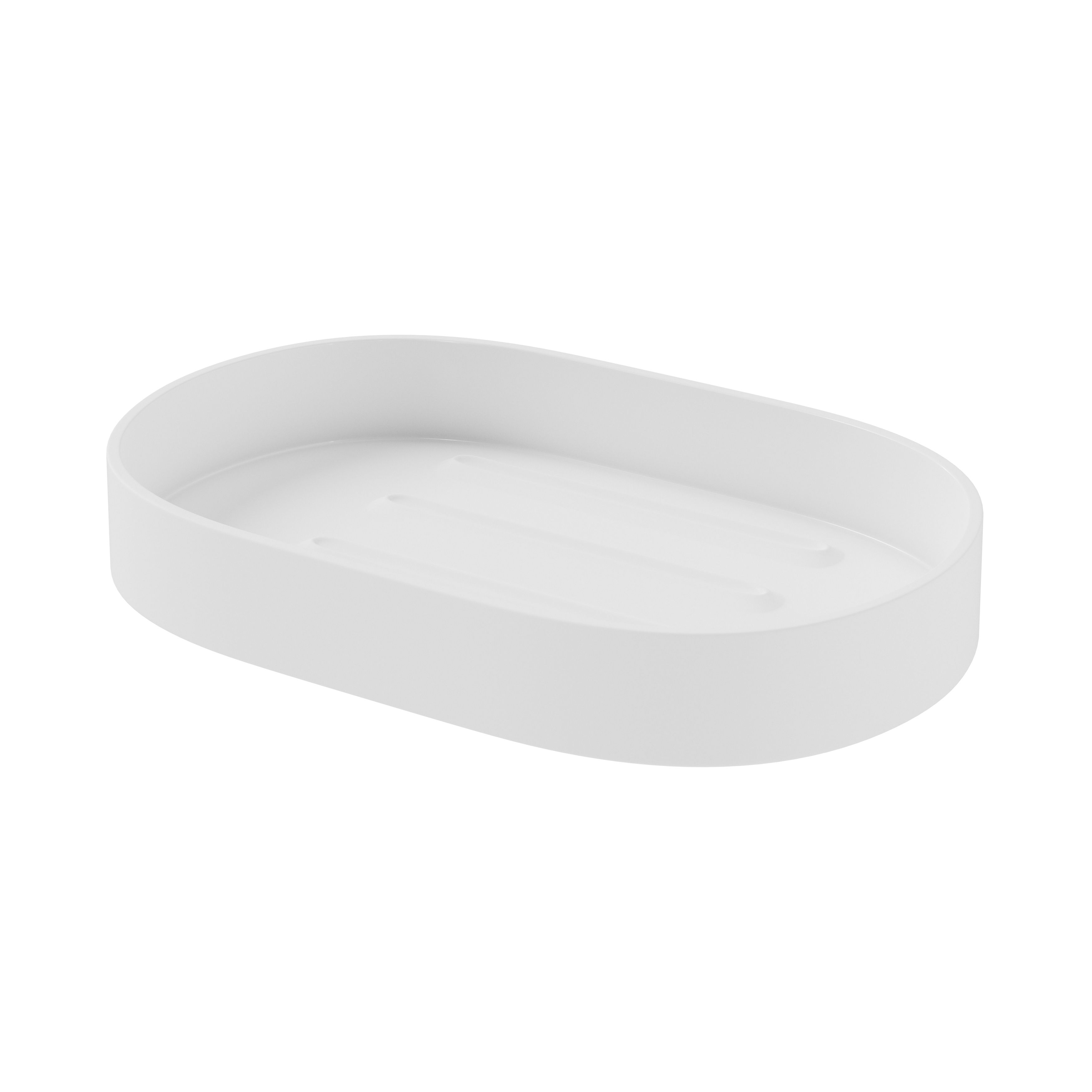 Glomma Matt White Polypropylene (PP) Soap dish