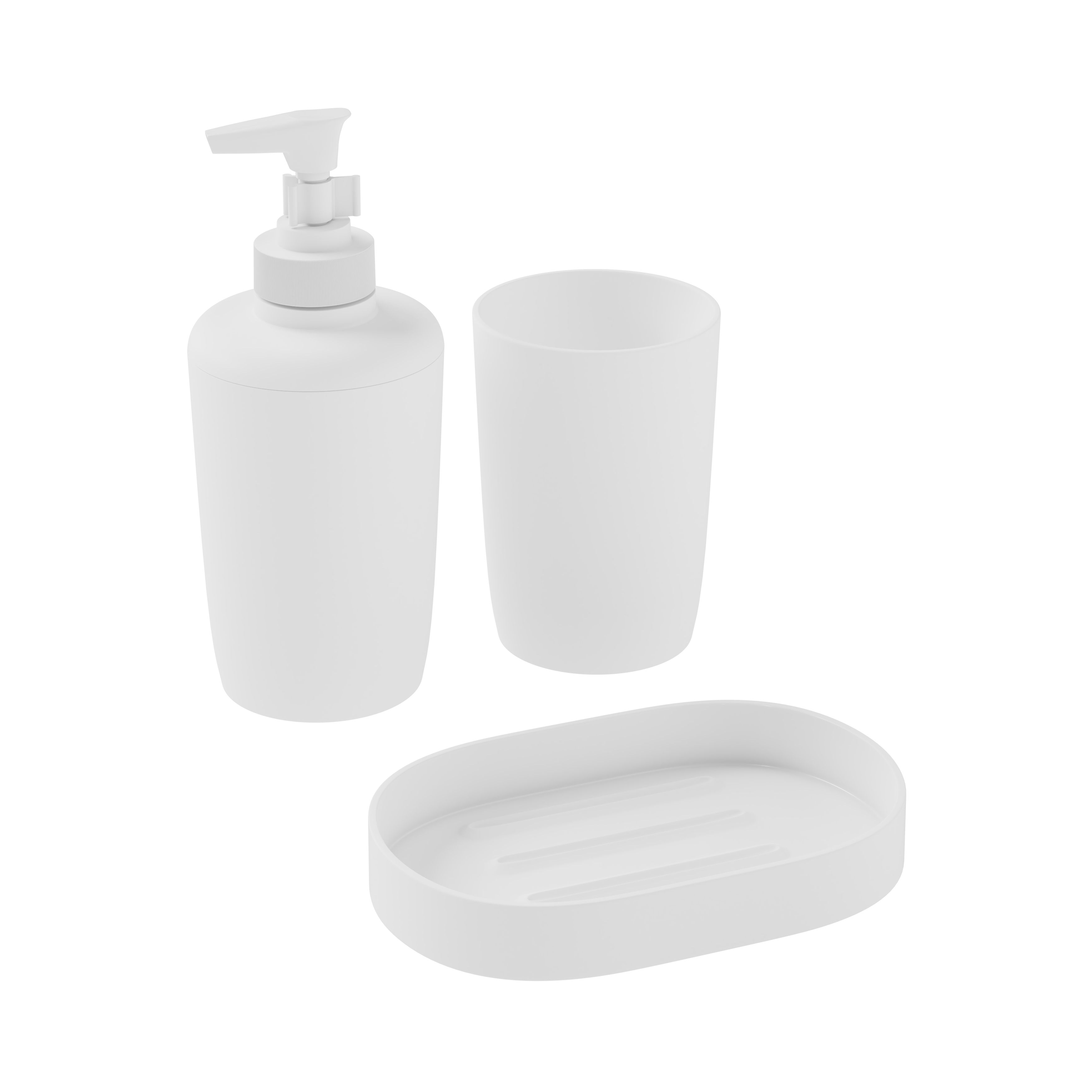 Glomma Matt White Polypropylene (PP) Soap dish