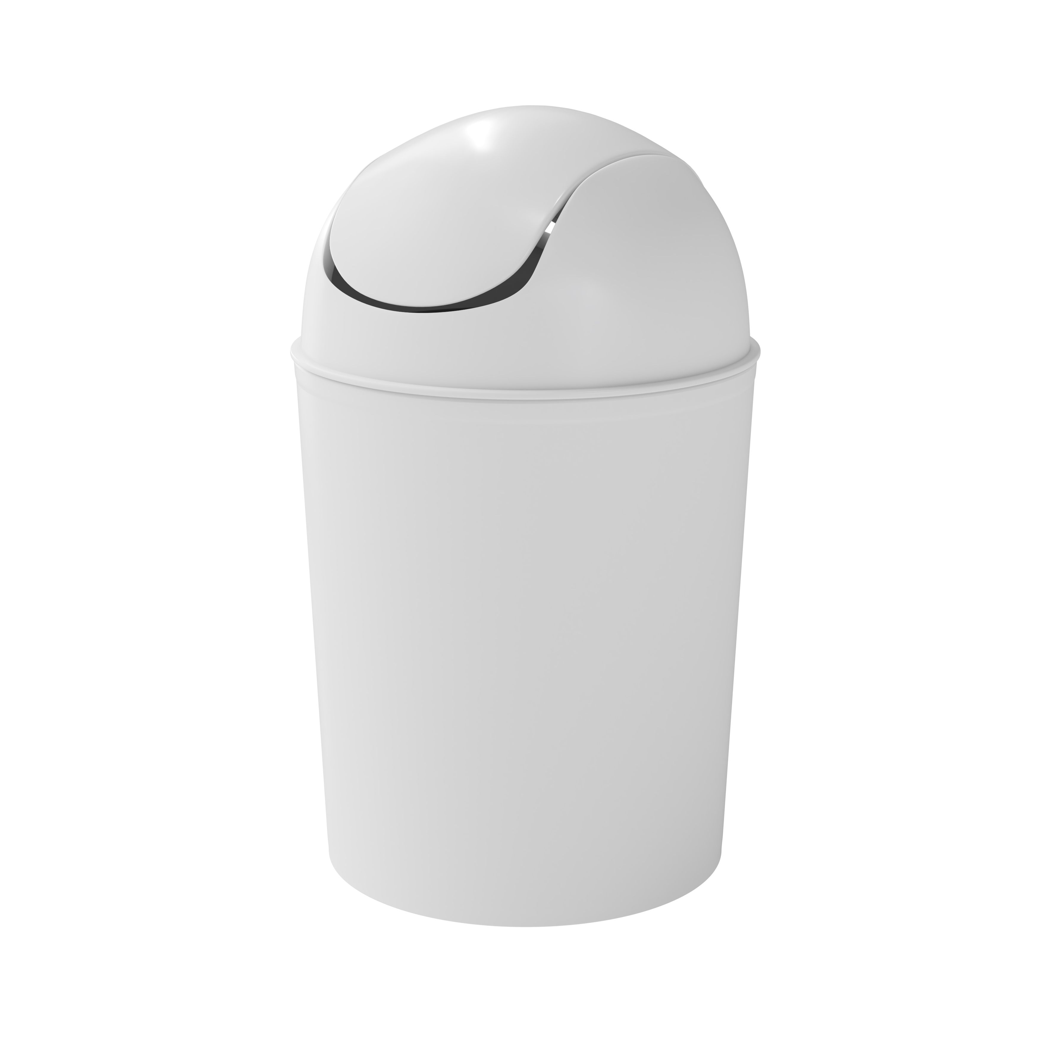 Glomma White Plastic Bathroom Bin - 5L