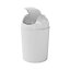 Glomma White Polypropylene Round Bathroom Swing top lid Bin, 5L
