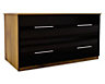 Gloss black 2 Drawer Ready assembled Chest of drawers (H)575mm (W)800mm (D)500mm