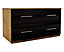 Gloss black 2 Drawer Ready assembled Chest of drawers (H)575mm (W)800mm (D)500mm
