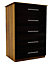 Gloss black 5 Drawer Ready assembled Chest of drawers (H)1130mm (W)600mm (D)500mm