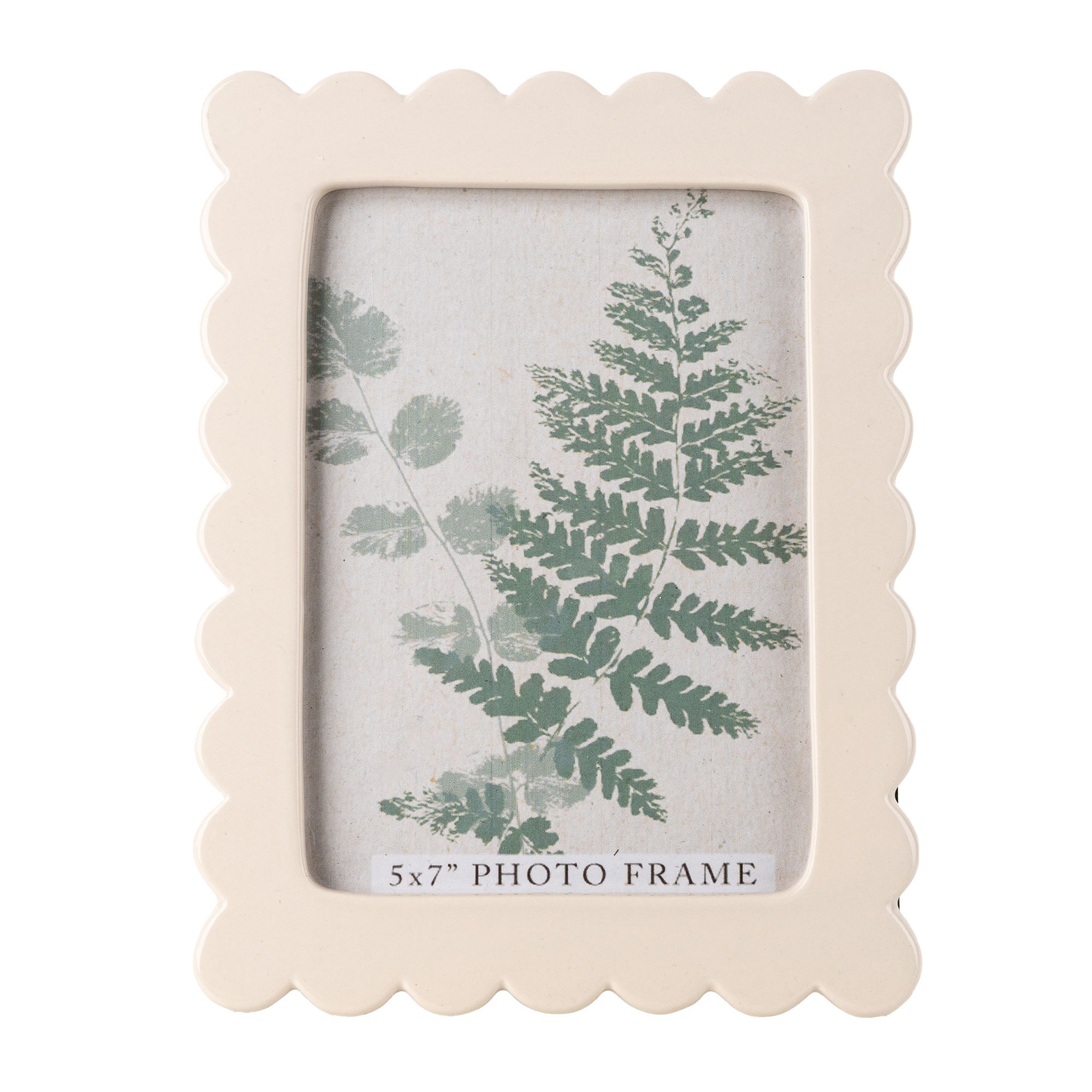 Gloss Cream Scallop Single Photo frame (H)21.5cm x (W)16.5cm