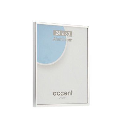 Gloss Silver effect Single Picture frame (H)30cm x (W)24cm