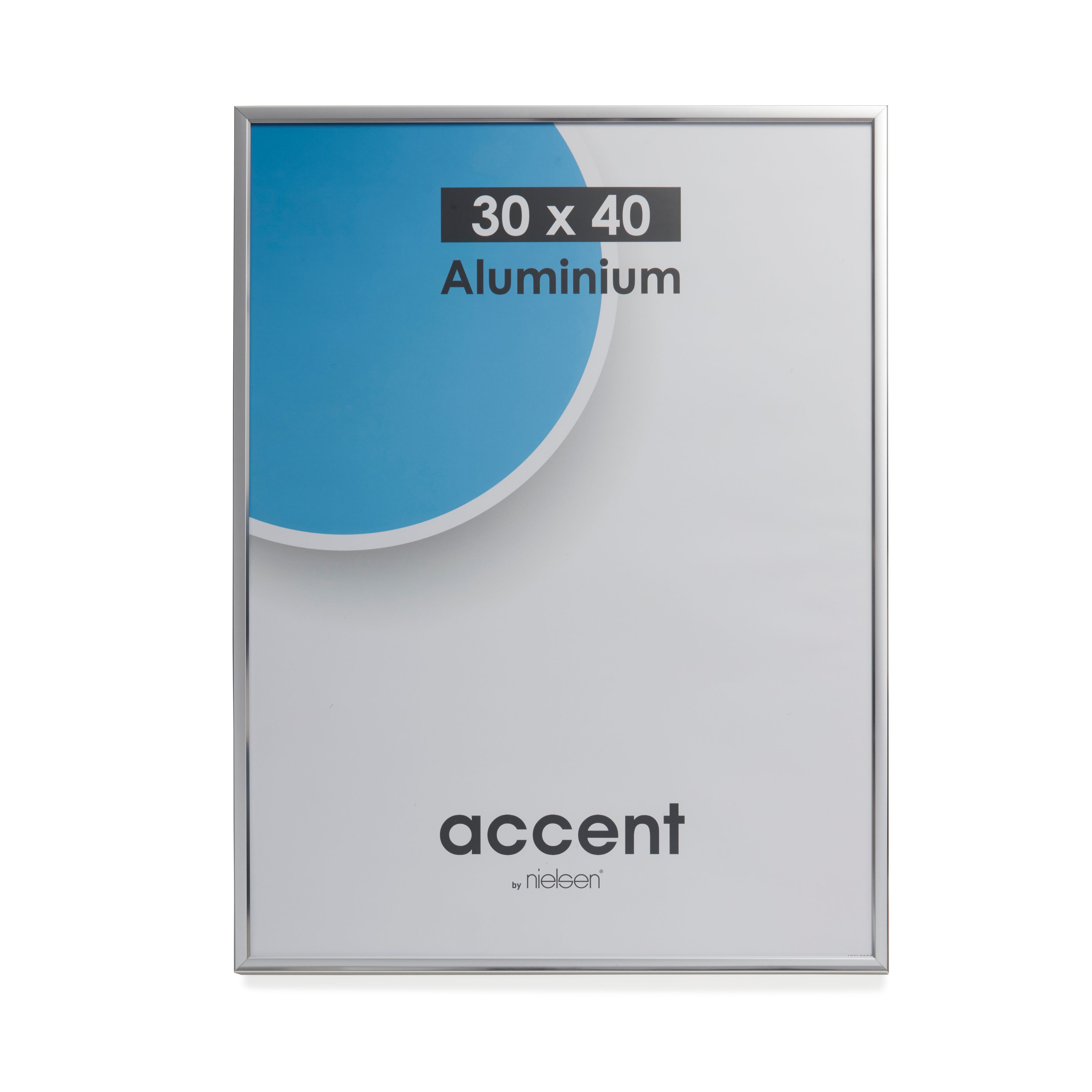 Gloss Silver effect Single Picture frame (H)40cm x (W)30cm