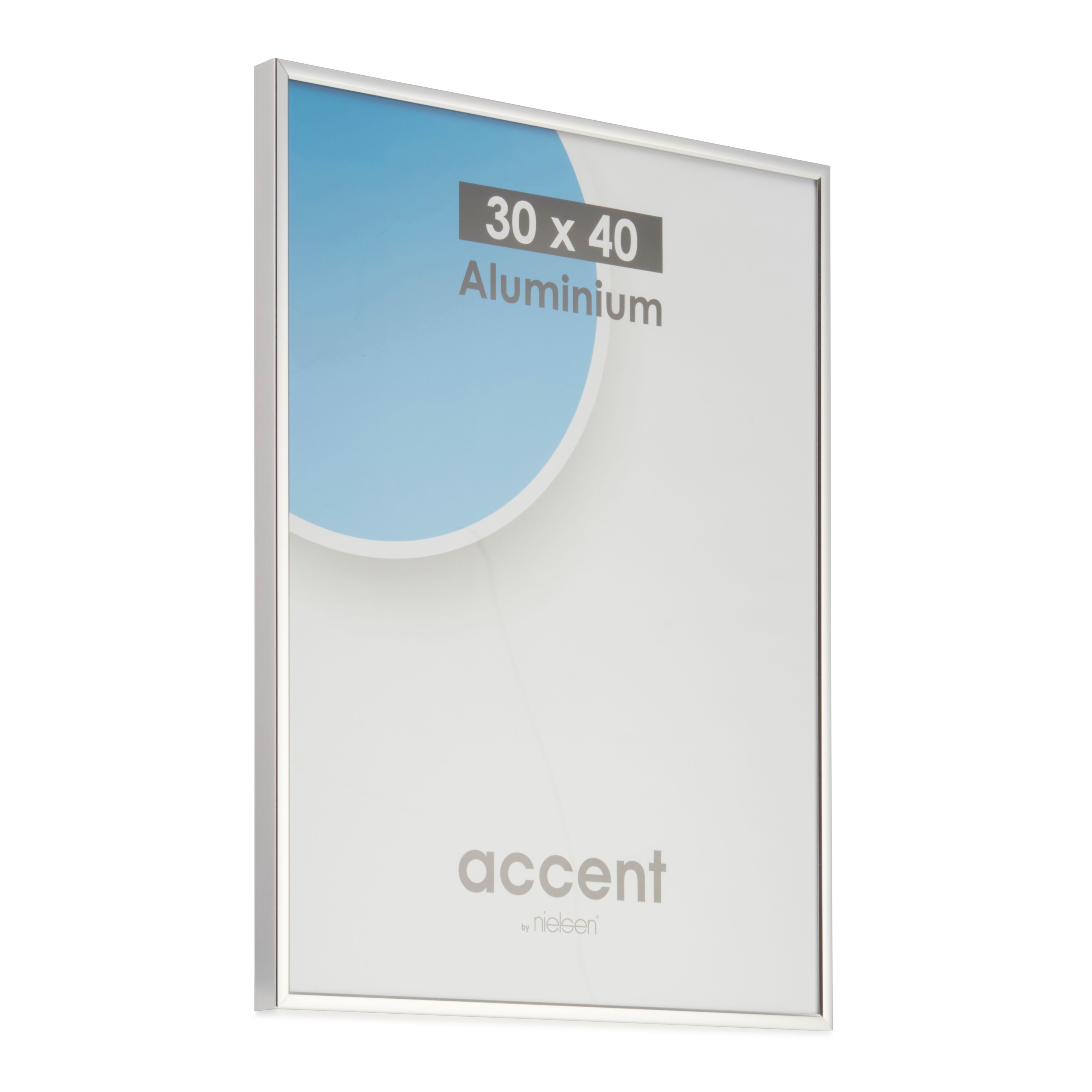 Gloss Silver effect Single Picture frame (H)40cm x (W)30cm