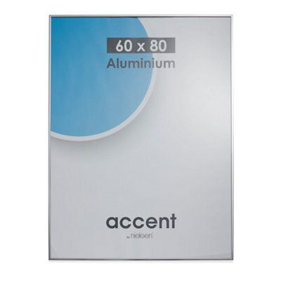 Gloss Silver effect Single Picture frame (H)80cm x (W)60cm