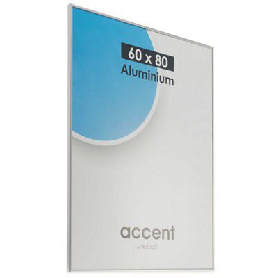 Gloss Silver effect Single Picture frame (H)80cm x (W)60cm