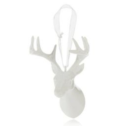 Gloss White 3D stag head Decoration