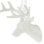 Gloss White 3D stag head Decoration