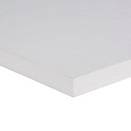 Gloss White Fully edged Chipboard Furniture board, (L)0.8m (W)200mm (T)18mm