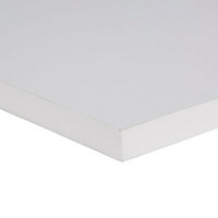 Gloss White Fully edged Chipboard Furniture board, (L)0.8m (W)200mm (T ...