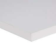 Gloss White Fully edged Chipboard Furniture board, (L)0.8m (W)300mm (T)18mm