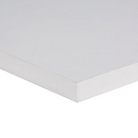 Gloss White Fully edged Chipboard Furniture board, (L)0.8m (W)400mm (T ...