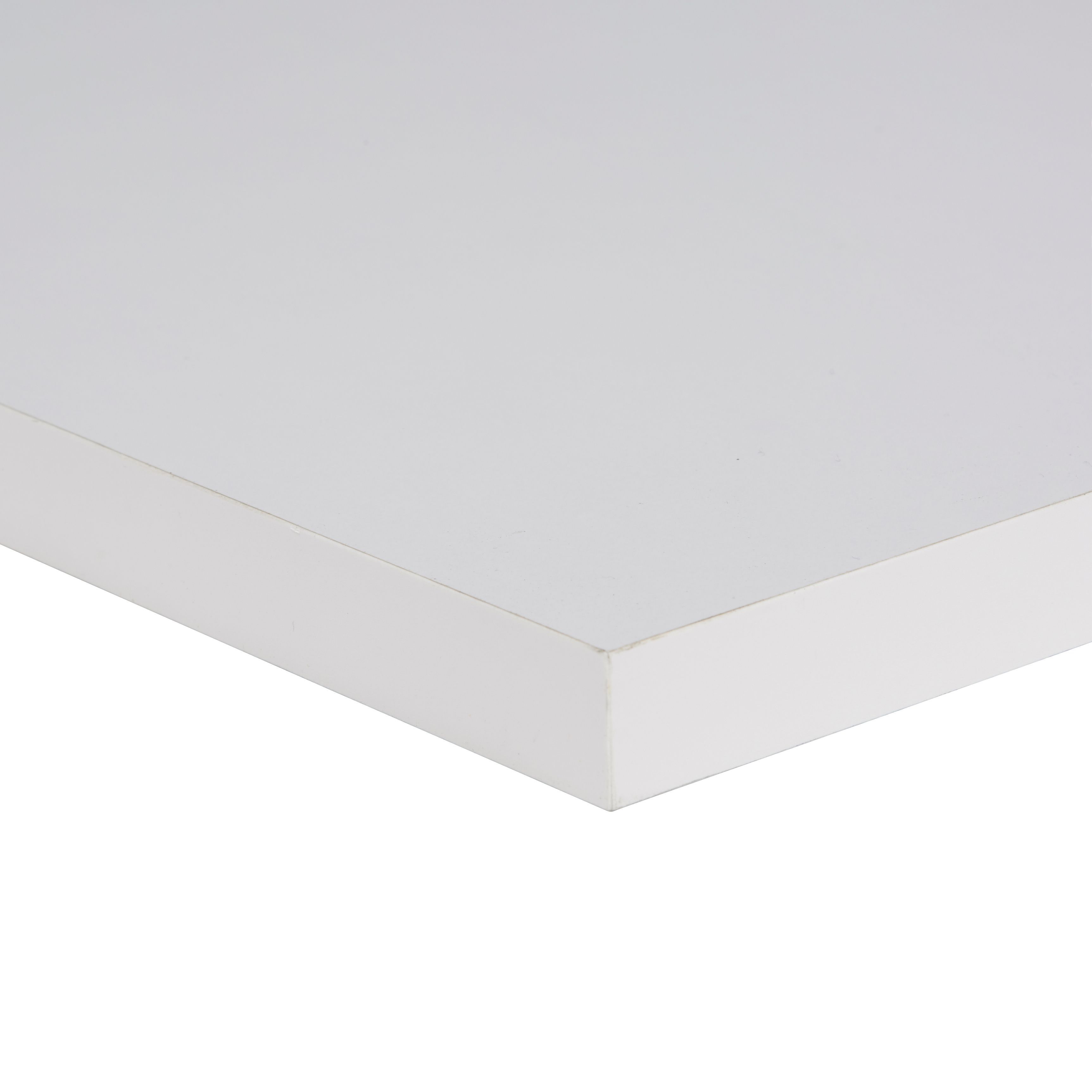 Gloss White Fully edged Chipboard Furniture board, (L)0.8m (W)400mm (T)18mm