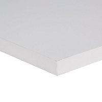 Gloss White Fully edged Chipboard Furniture board, (L)1.2m (W)300mm (T ...