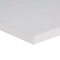 Gloss White Fully edged Chipboard Furniture board, (L)1.2m (W)300mm (T ...