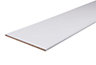 Gloss White Semi edged Chipboard Furniture board, (L)2.5m (W)400mm (T)18mm