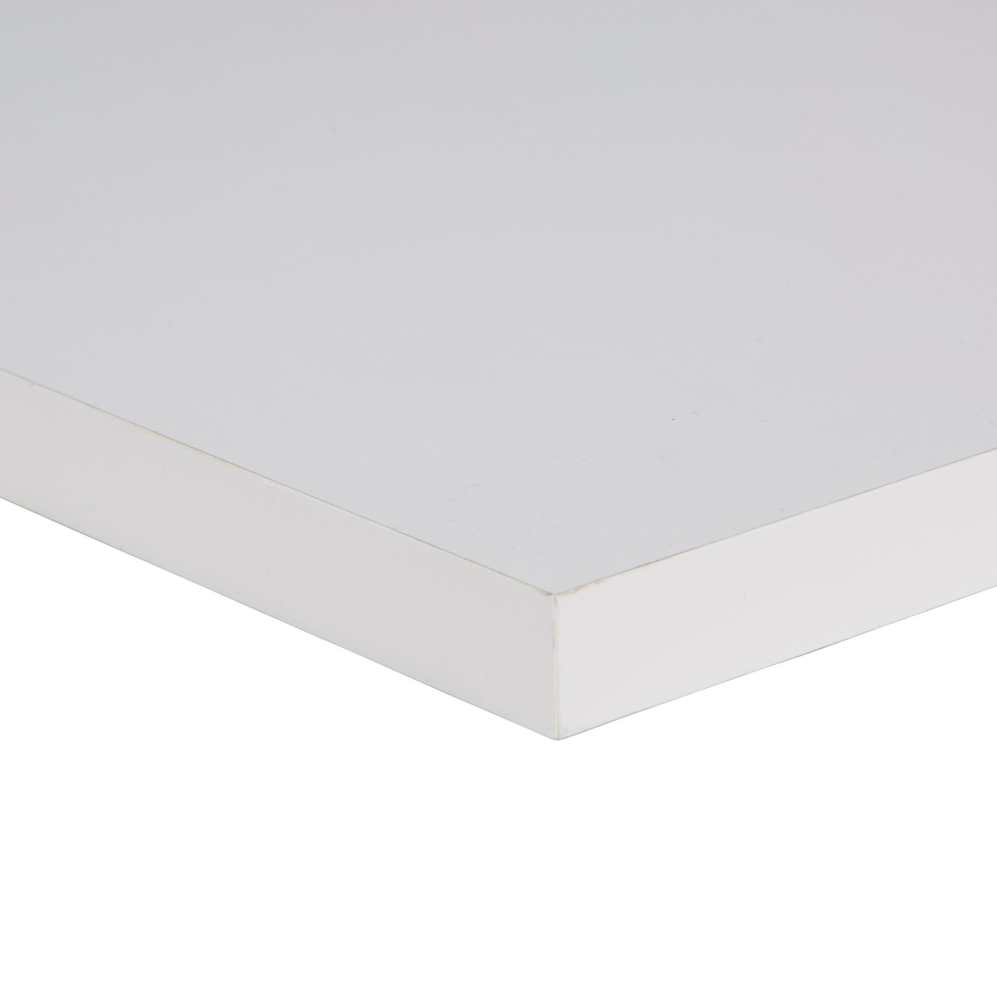 Gloss White Semi edged Chipboard Furniture board, (L)2.5m (W)600mm (T