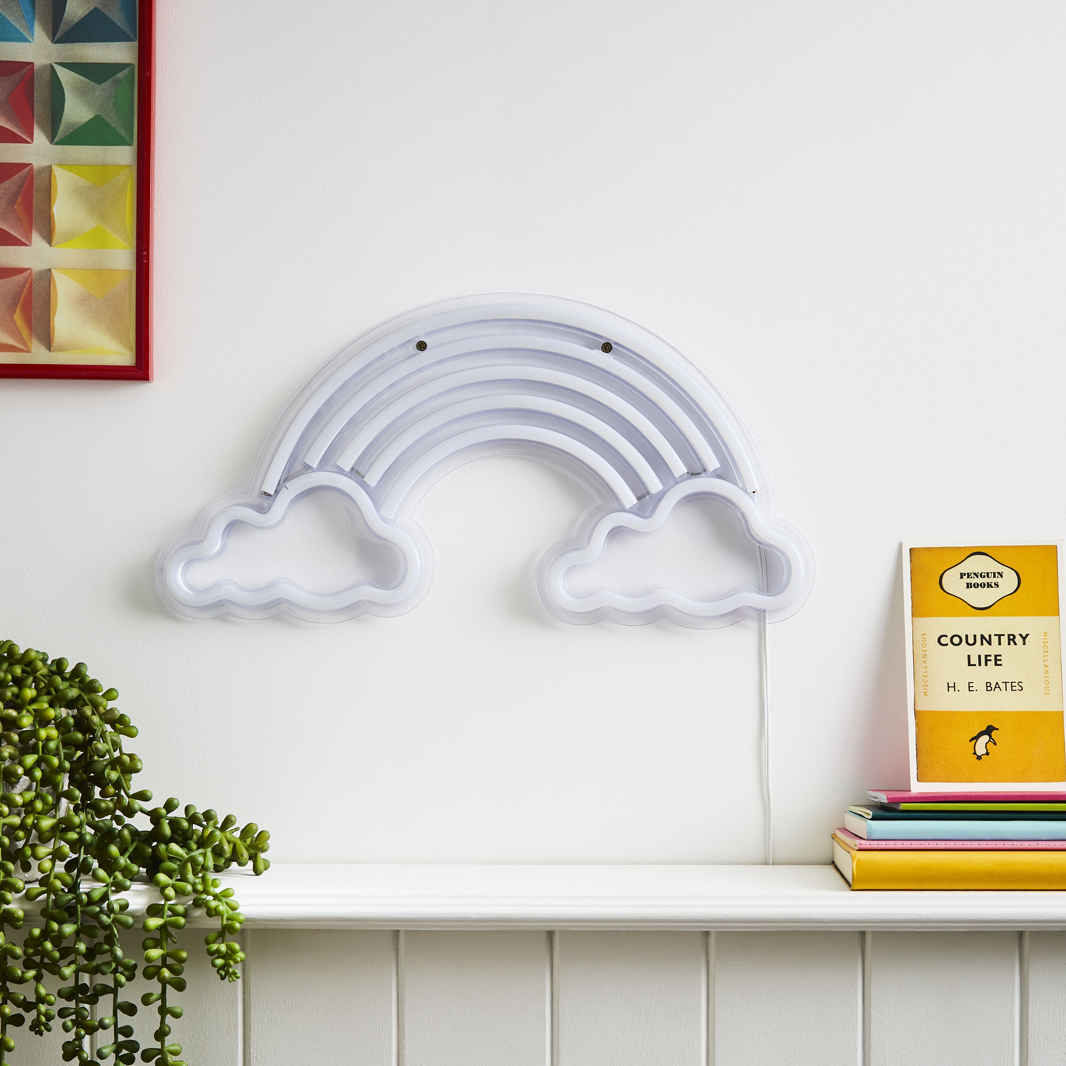 Glow Avira Neon rainbow Matt Multicolour Wired LED Wall light