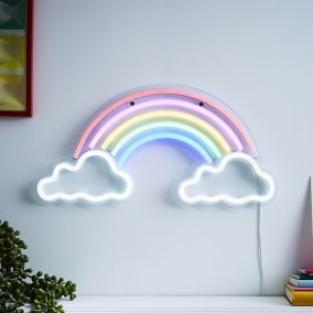 Glow Avira Neon rainbow Matt Multicolour Wired LED Wall light