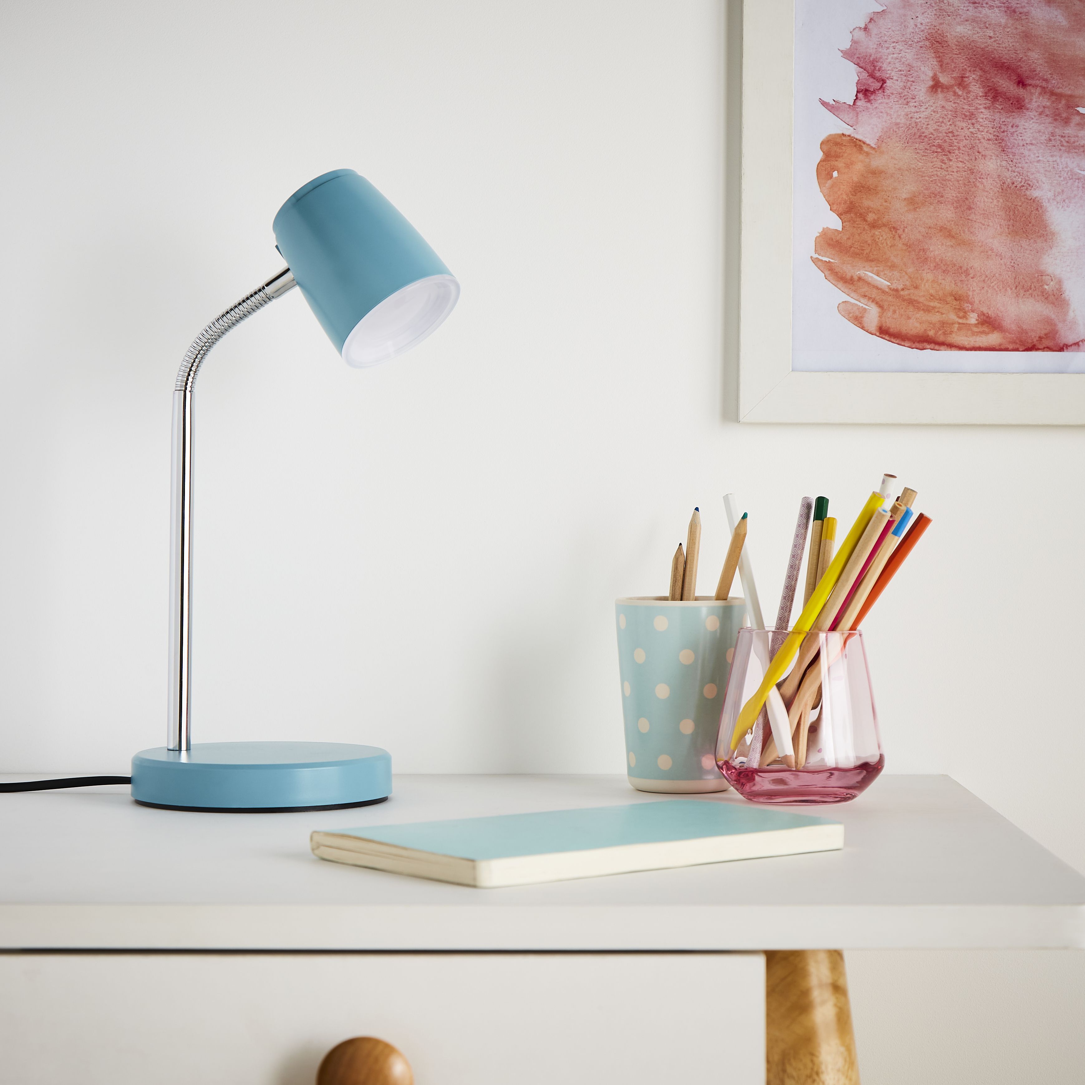 Glow Ayla Kids Matt Blue Conical Table lamp