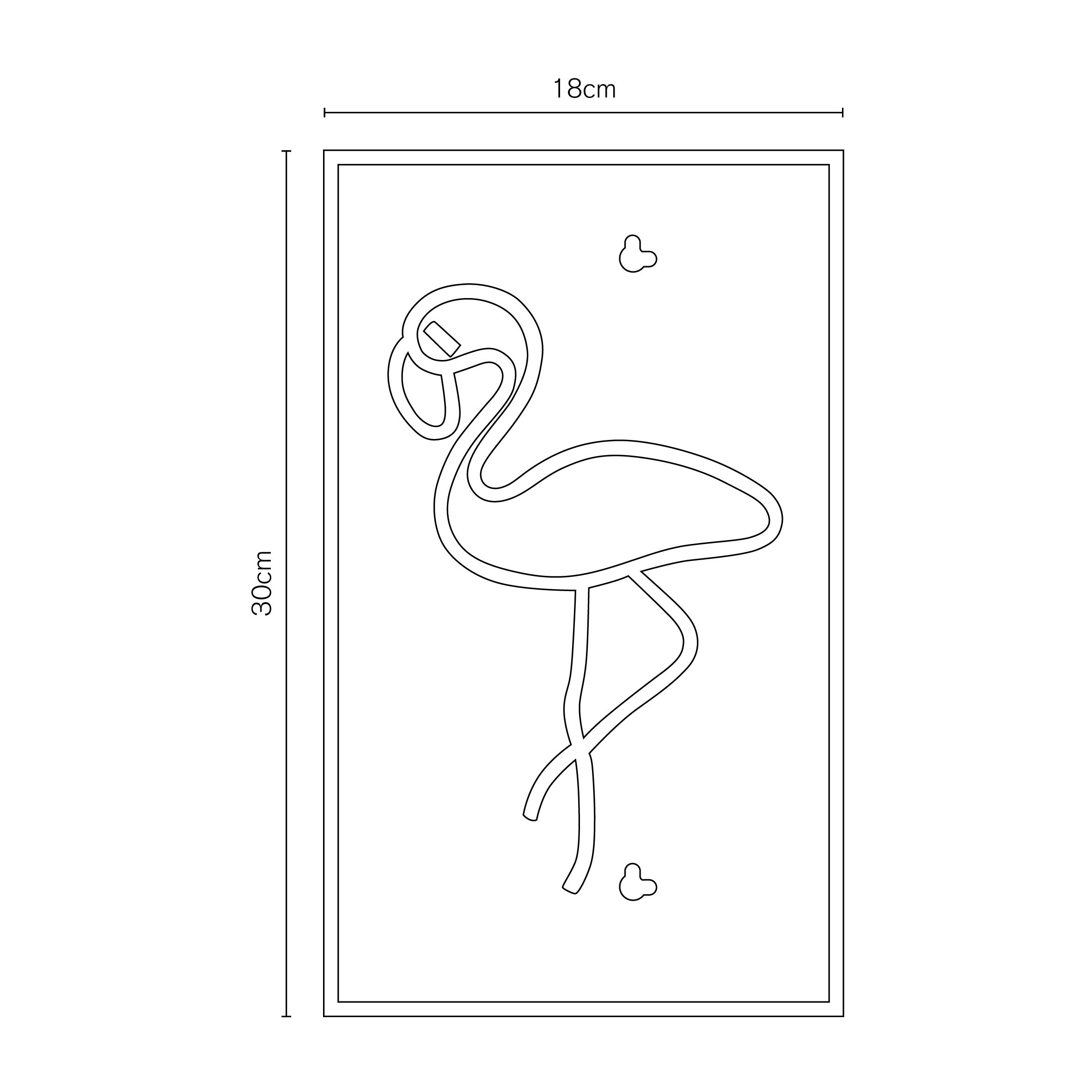 Glow Collection Flamingo Rectangular Gloss Neon Pink Integrated LED Table lamp