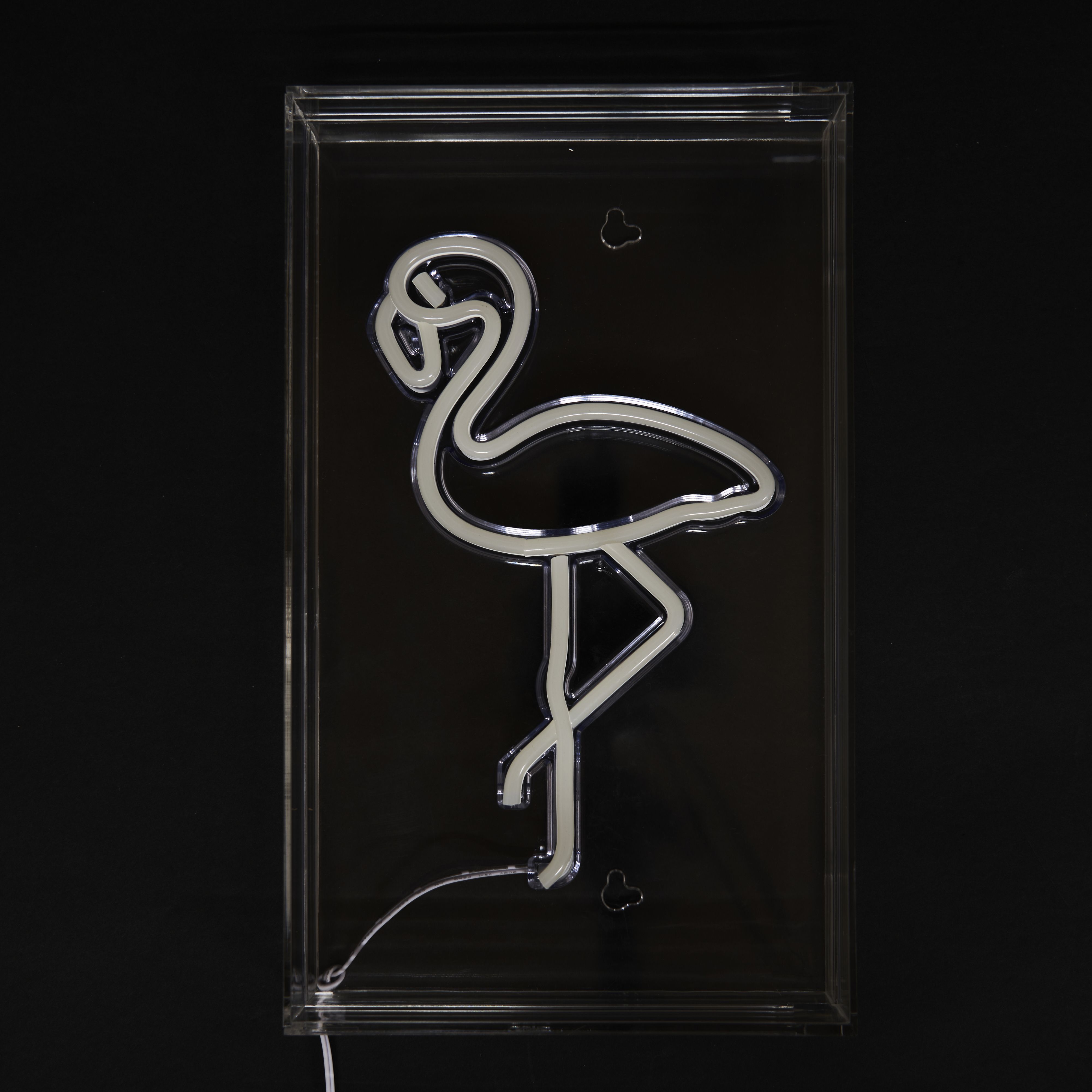 Glow Collection Flamingo Rectangular Gloss Neon Pink Integrated LED Table lamp