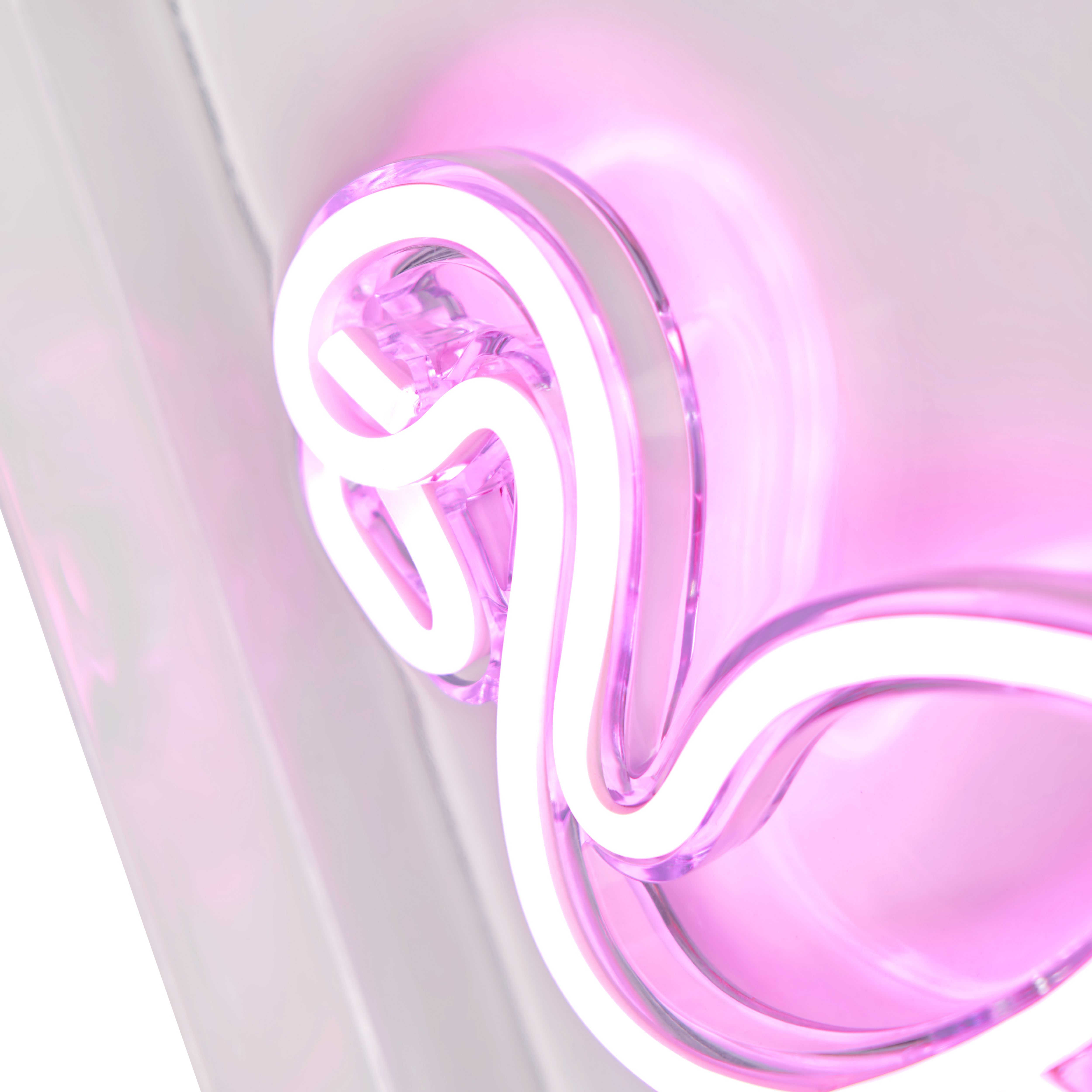 Glow Collection Flamingo Rectangular Gloss Neon Pink Integrated LED Table lamp