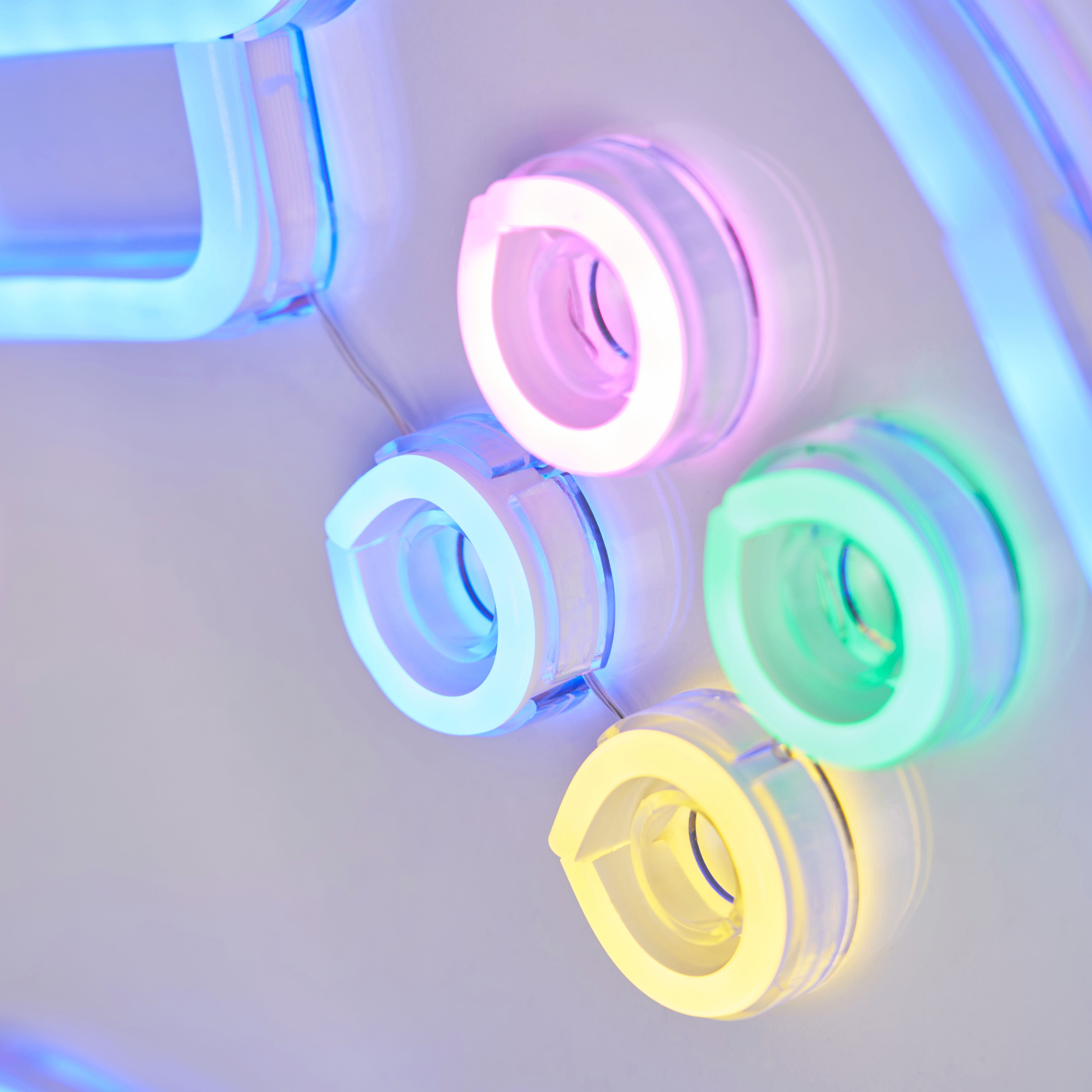 Glow Daria Game controller Neon Multicoloured Plug-in LED Wall light