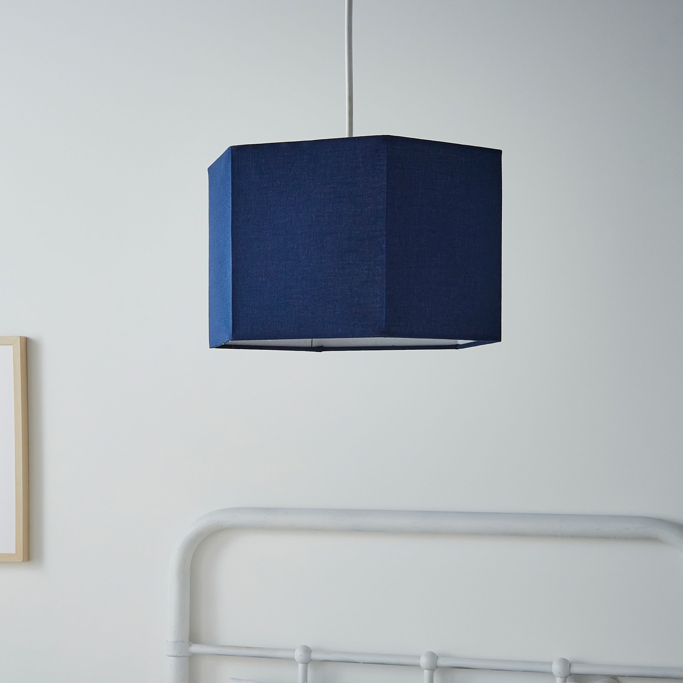 Glow Easy fit Navy Plain Hexagonal Lamp shade (D)33cm