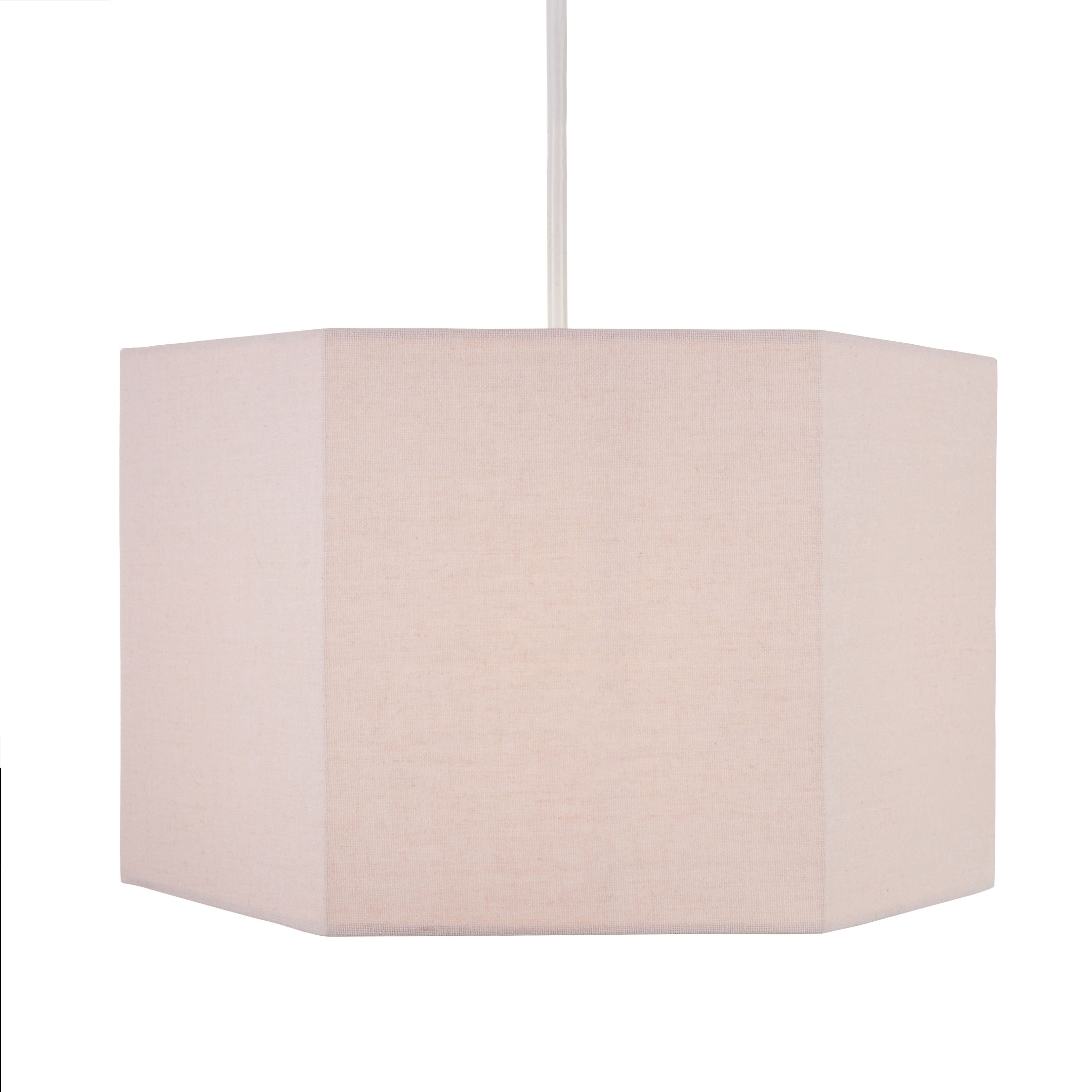 Glow Easy fit Pink Plain Hexagonal Lamp shade (D)33cm
