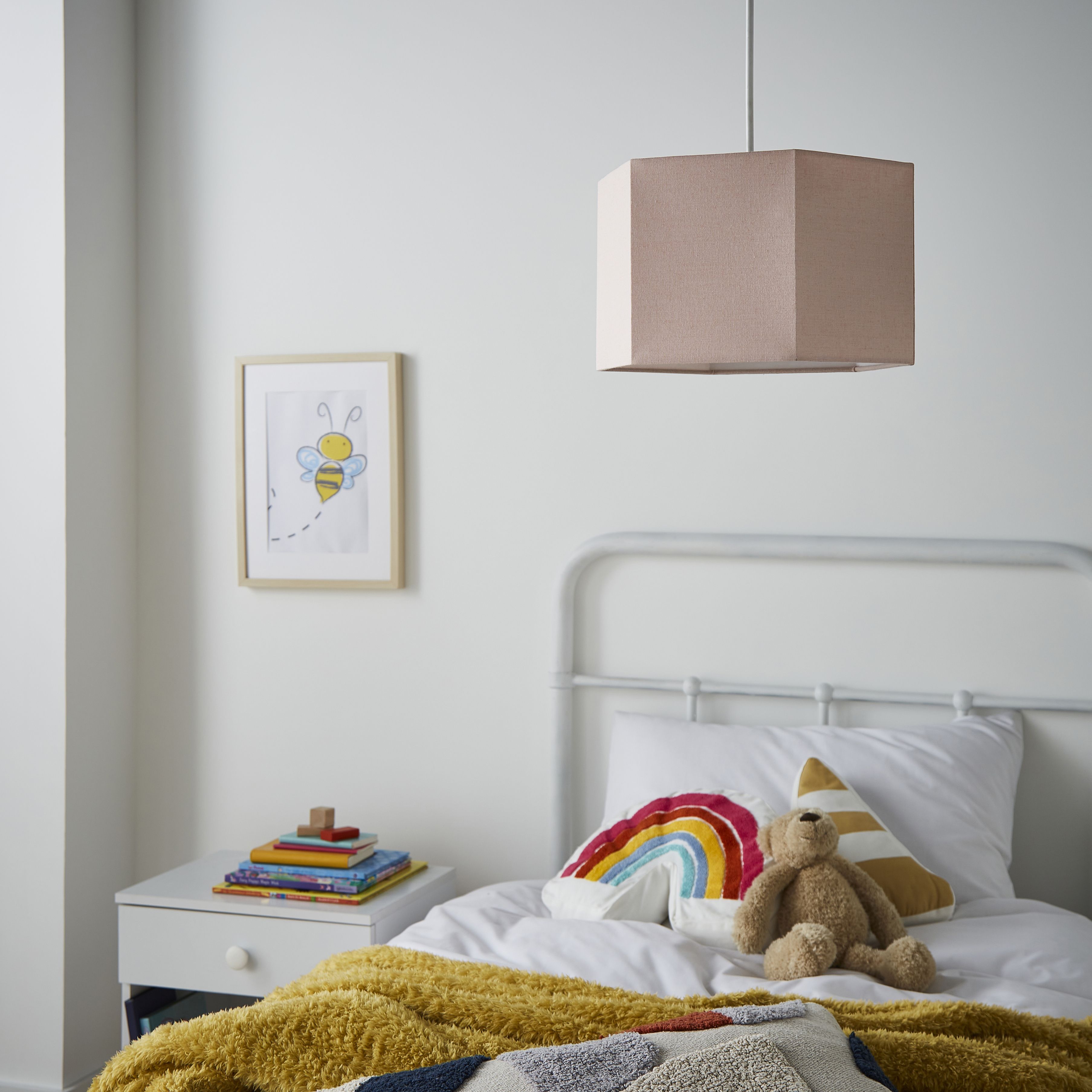 Glow Easy fit Pink Plain Hexagonal Lamp shade (D)33cm