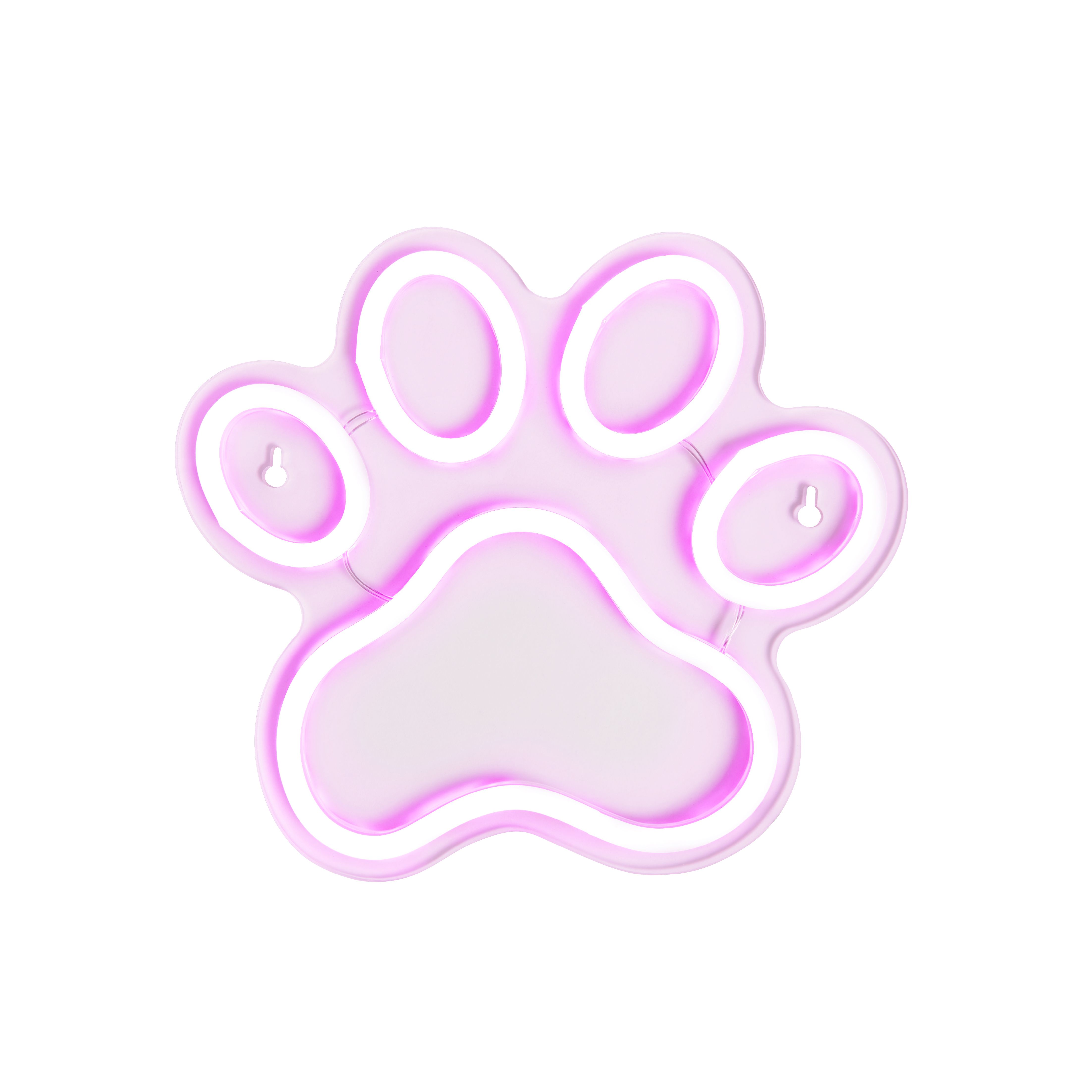 Glow Elkka Paw print Neon Pink Plug-in LED Wall light