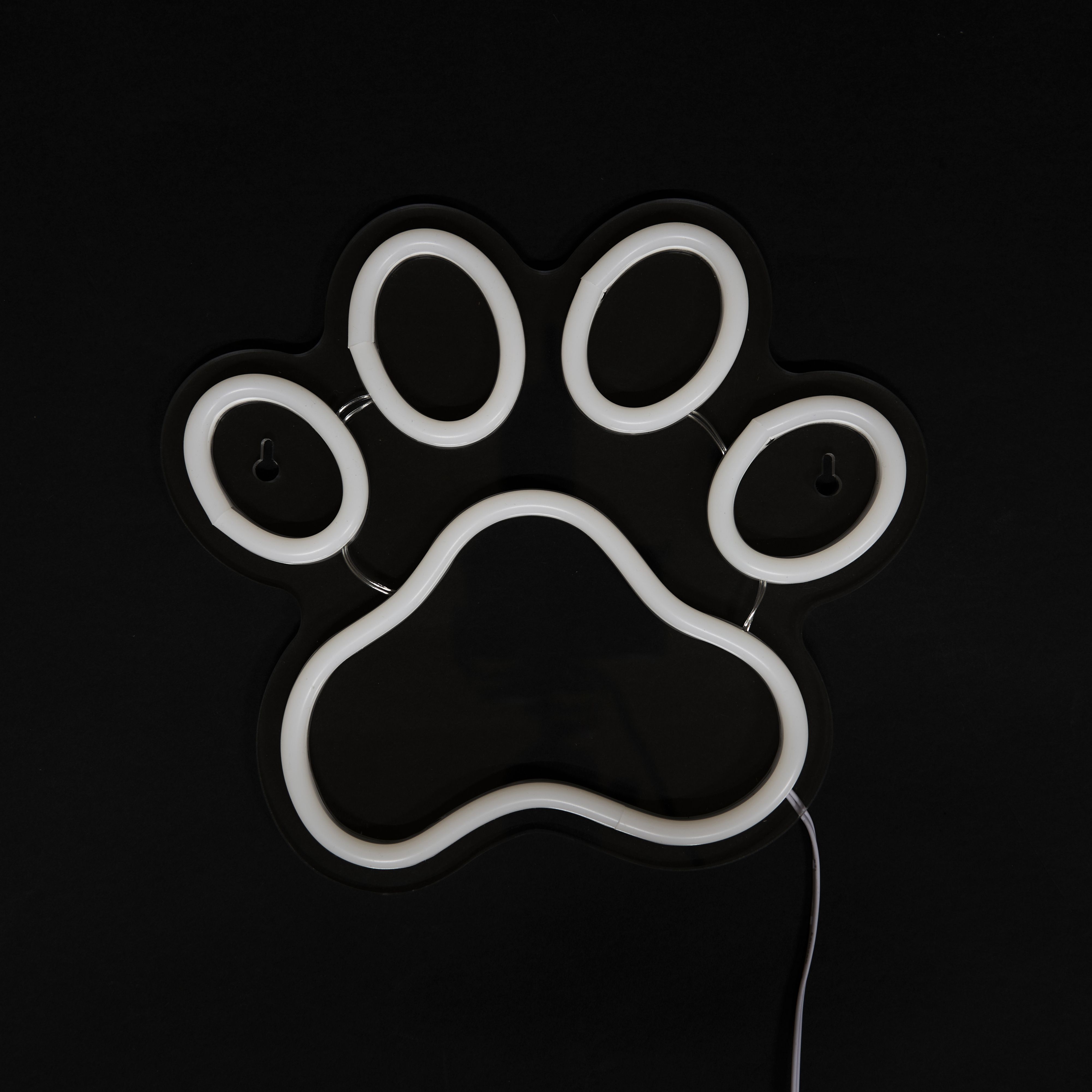 Glow Elkka Paw print Neon Pink Plug-in LED Wall light