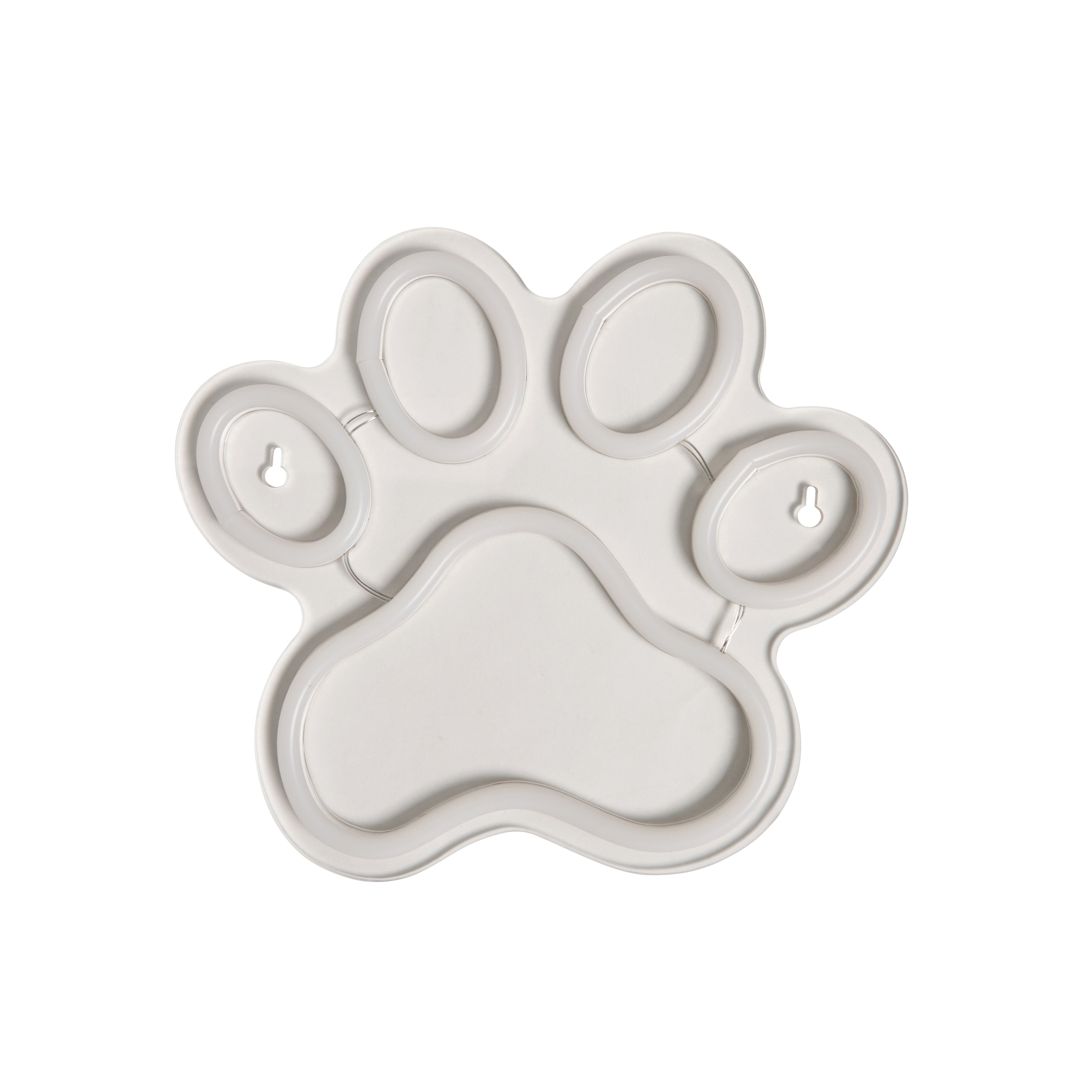 Glow Elkka Paw print Neon Pink Plug-in LED Wall light