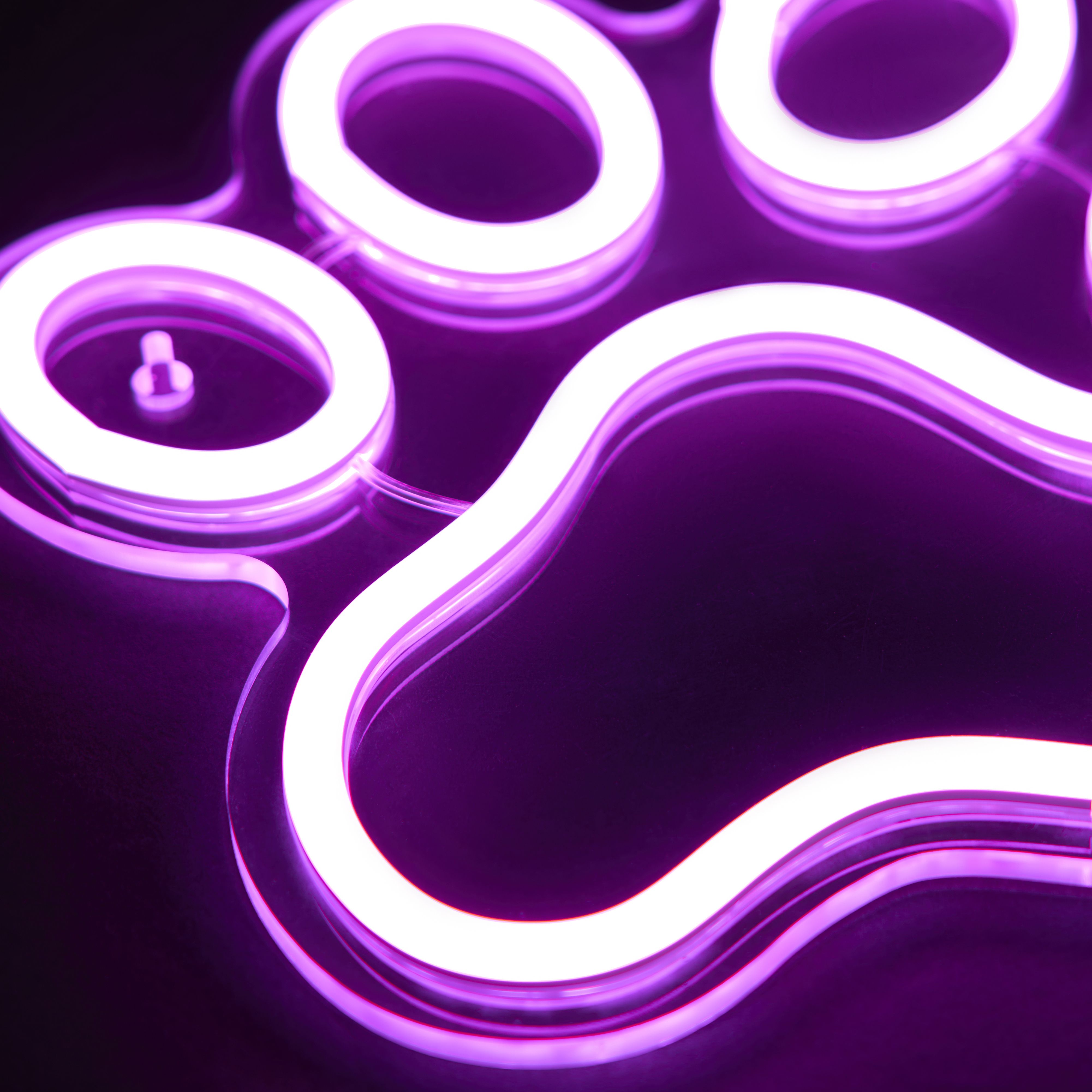 Glow Elkka Paw print Neon Pink Plug-in LED Wall light