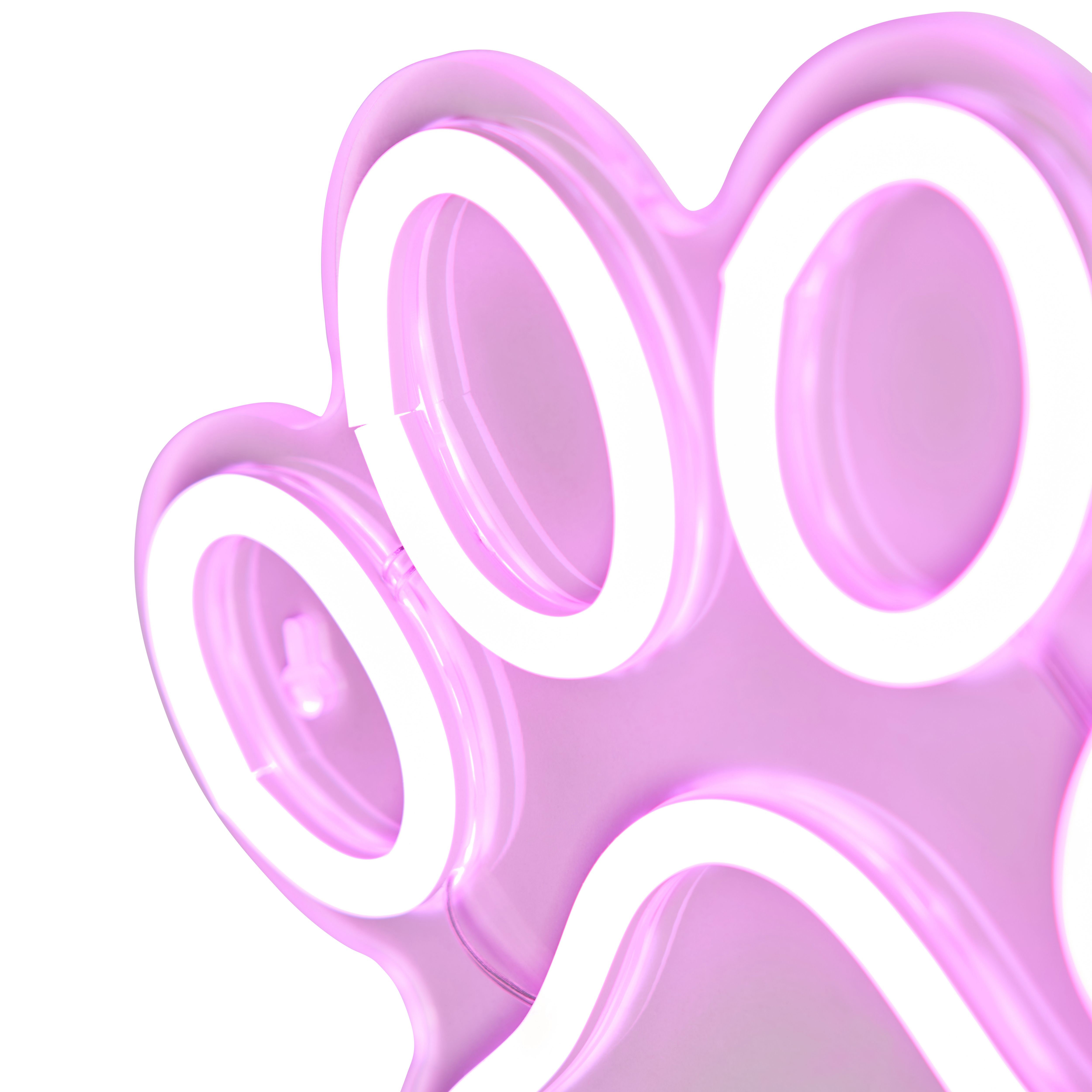 Glow Elkka Paw print Neon Pink Plug-in LED Wall light