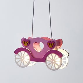 Glow Kiran Princess carriage Matt Pink LED Light pendant, (Dia)325mm