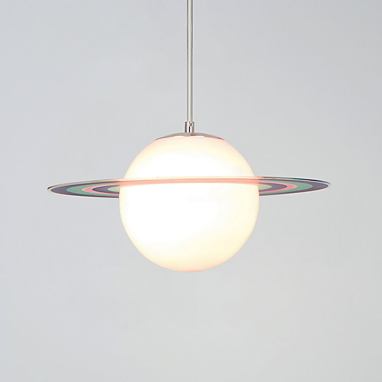 Glow Lito Saturn Matt Multicolour LED Light pendant, (Dia)400mm | DIY at B&Q