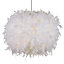 Glow Mahina White Feather Lamp shade (D)50cm